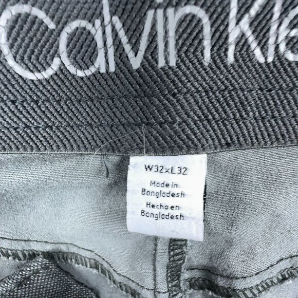 Calvin Klein Slim Straight Leg Jeans Mens Size W32X32L Mid Rise Olive Green - Picture 11 of 13